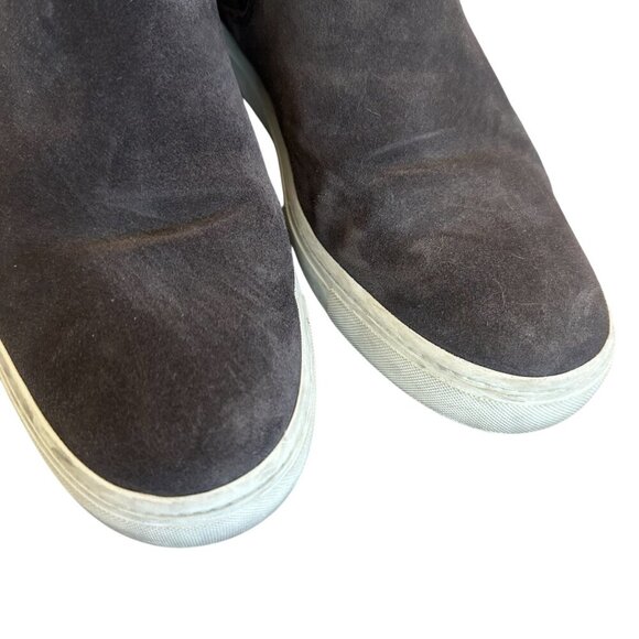 Vince Newlyn Suede Leather Pull-on Booties High Top Sneakers Grey Size 7 Women's - Picture 4 of 11